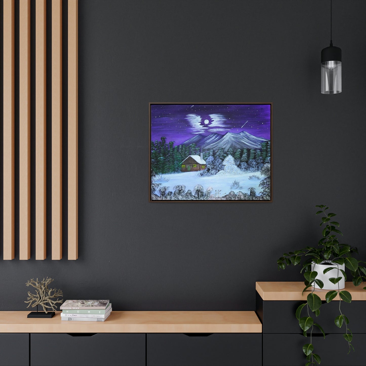 Snowy Cabin - Art Print