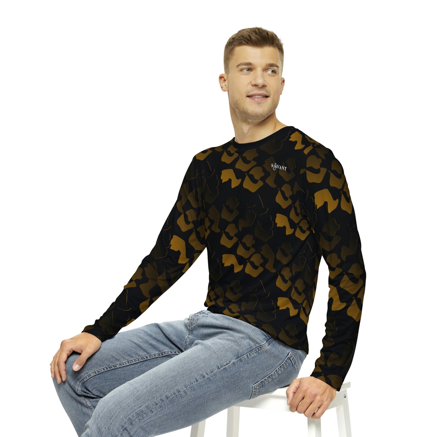 Black / Gold Men’s Long Sleeve T-Shirt - By Zag Savant