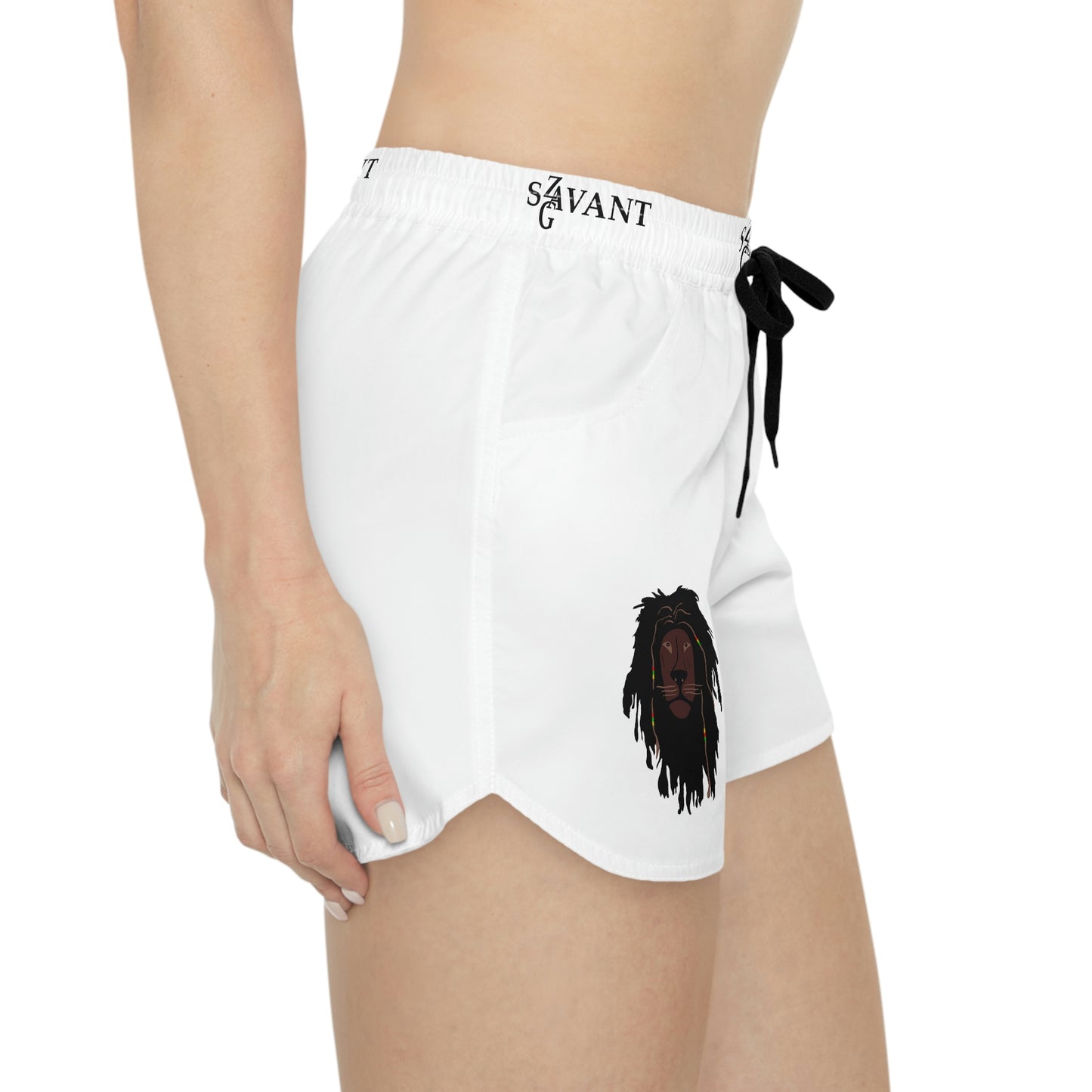 Women's casual drawstring shorts - White