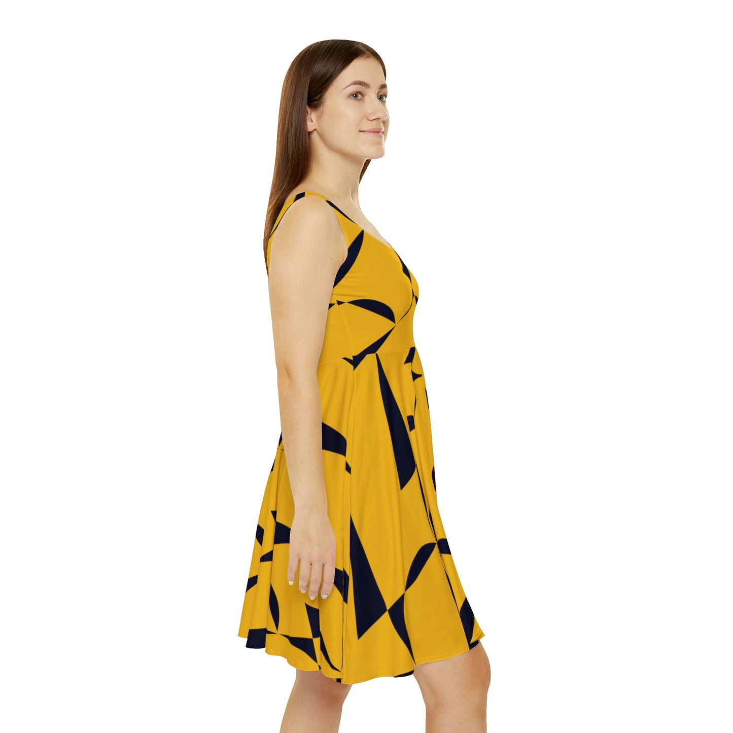 Yellow And Black Skater Dress - Zag Savant