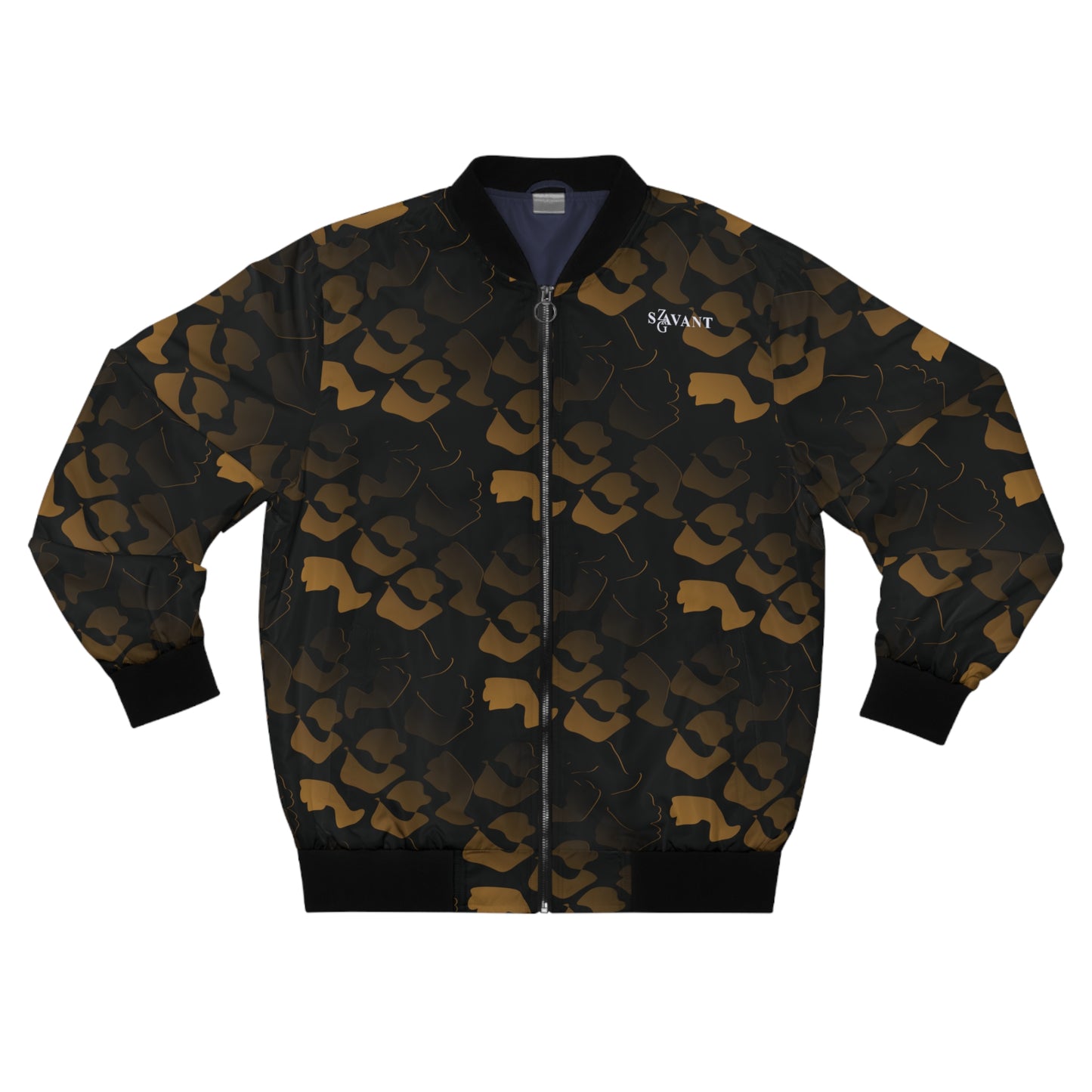 Black and Gold Men's Bomber Jacket