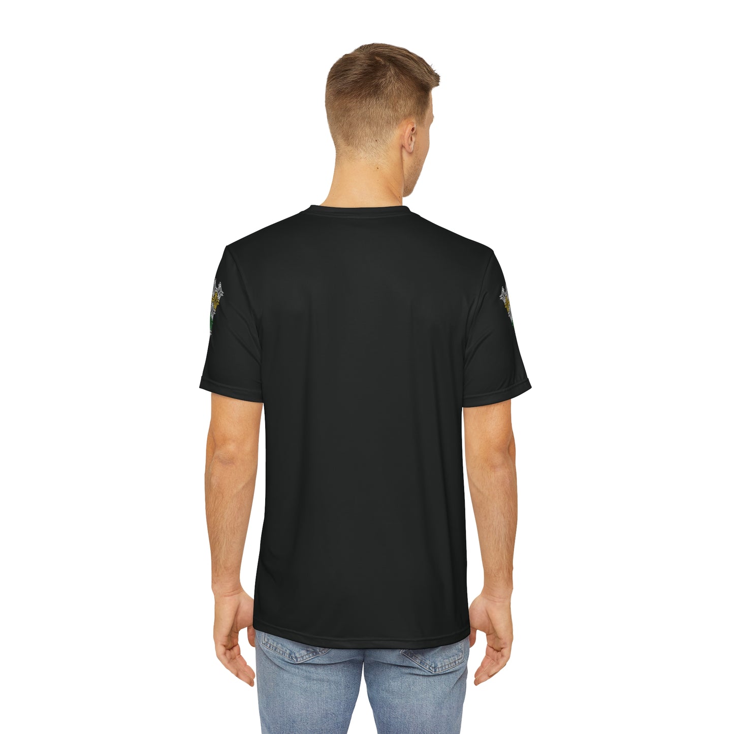Men's Polyester Graphic T-shirt - Black with JA Colors