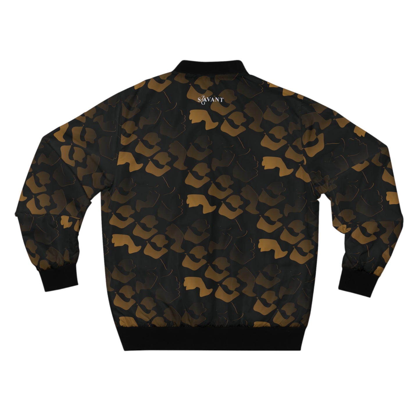 Lion Head | Black and Gold Bomber Jacket