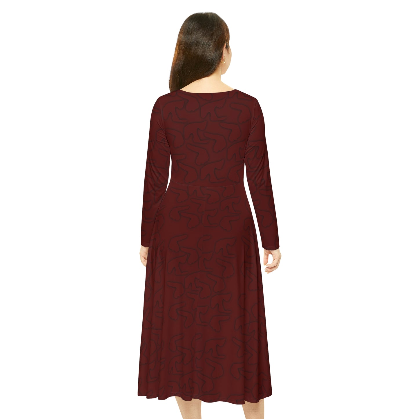 Long Sleeve Dance Dress | Rosewood Red