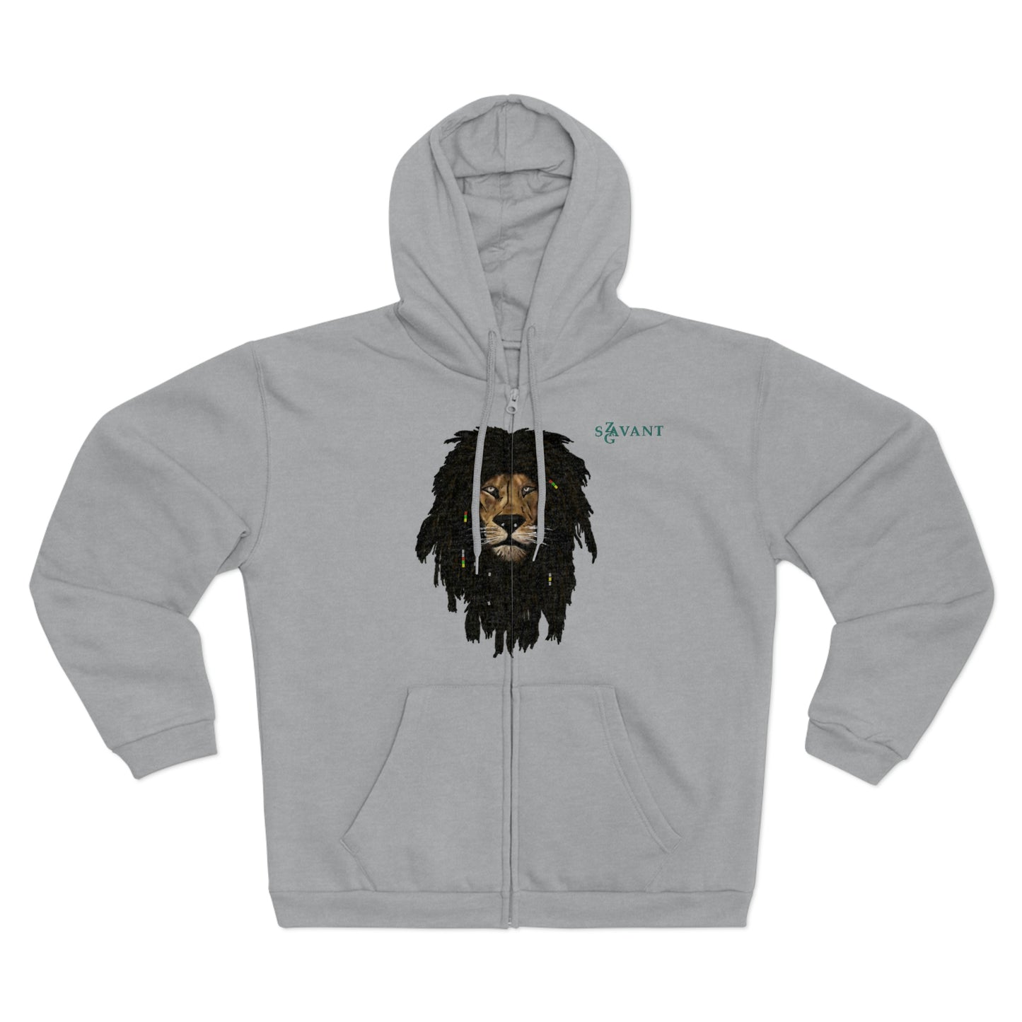 Unisex Hooded Zip Sweatshirt - Lion Head