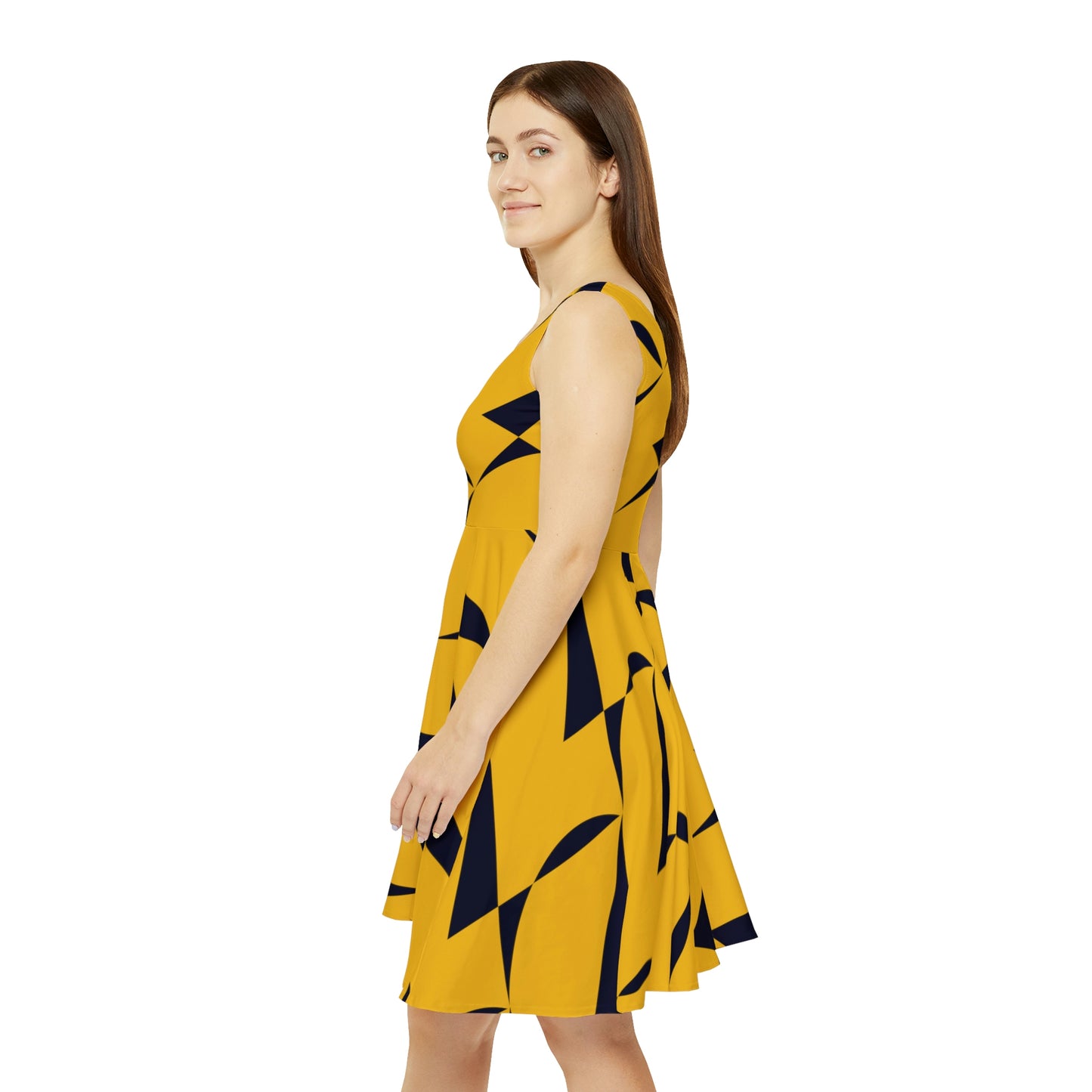 Yellow And Black Skater Dress - Zag Savant