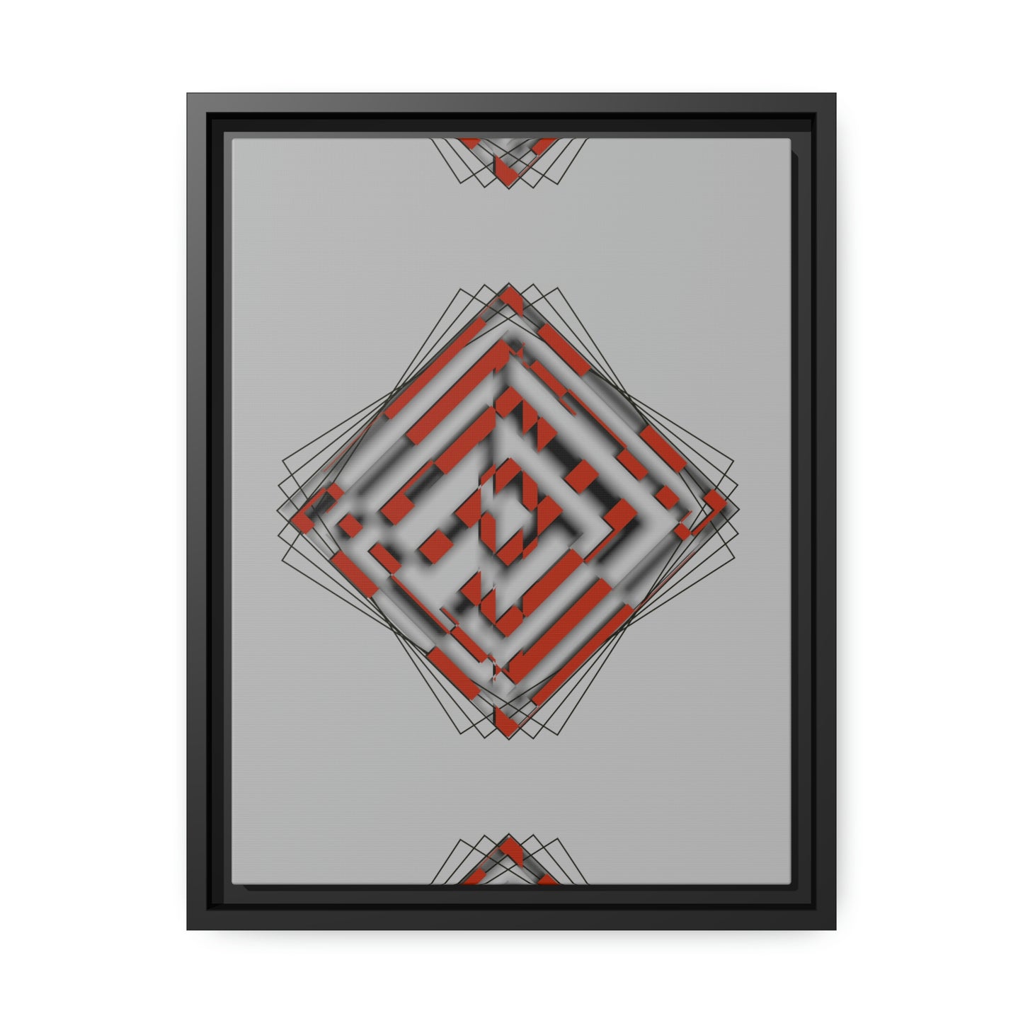 Abstract Art Red - Matte Canvas, Black Frame