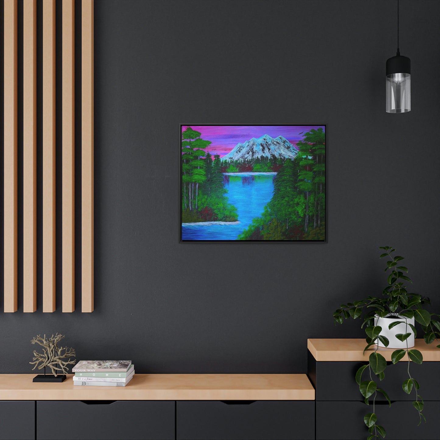 Lake by the Mountain Side - Art Print