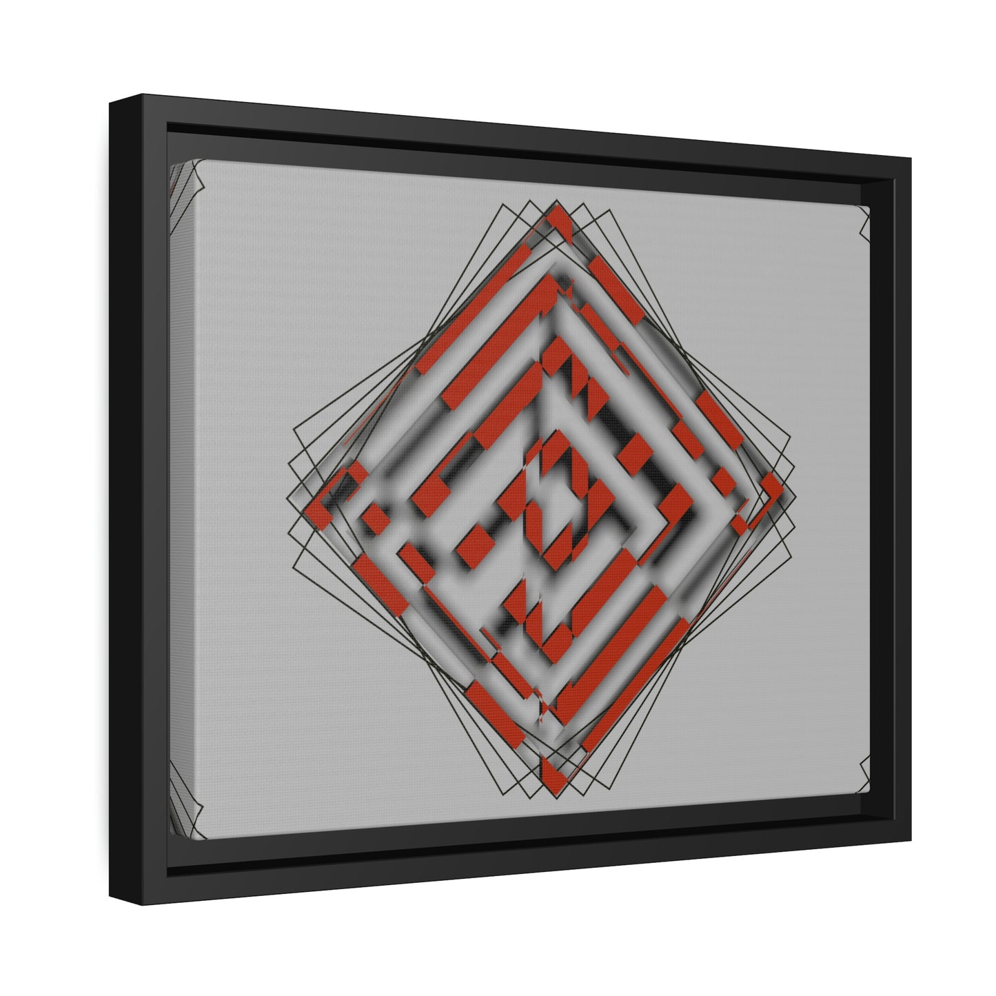 Abstract Art Red - Matte Canvas, Black Frame
