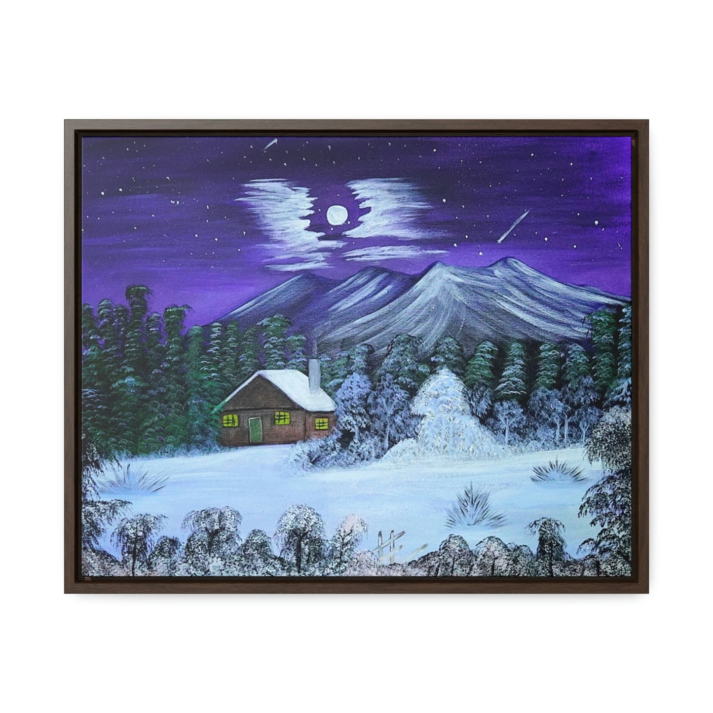 Snowy Cabin - Art Print