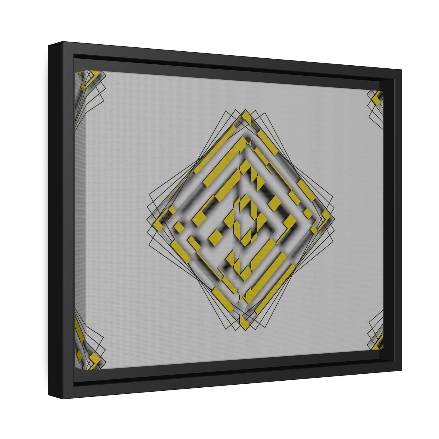 Abstract Art - Yellow | Matte Canvas | Black Frame