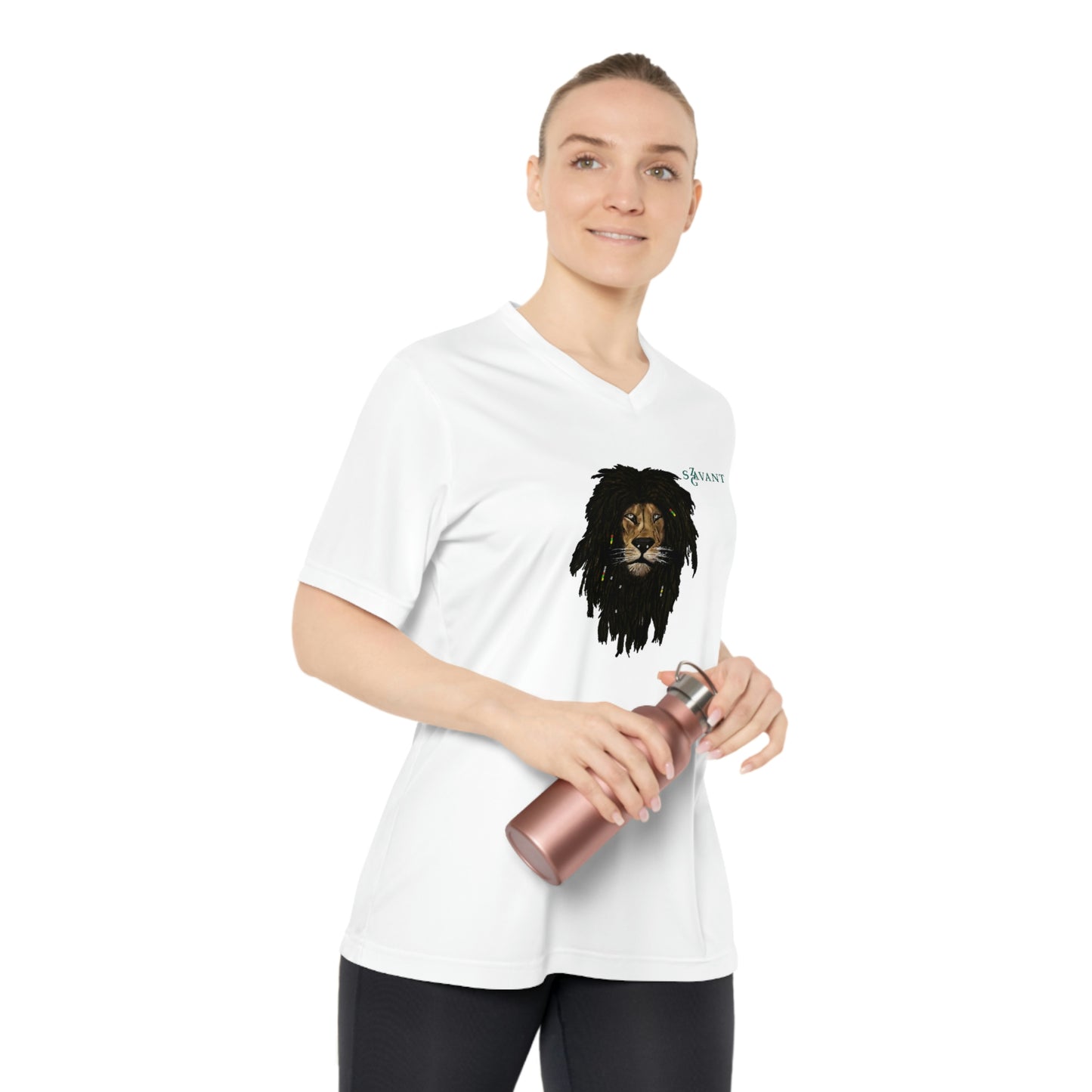 Lion Head - Women's Performance V-Neck T-Shirt