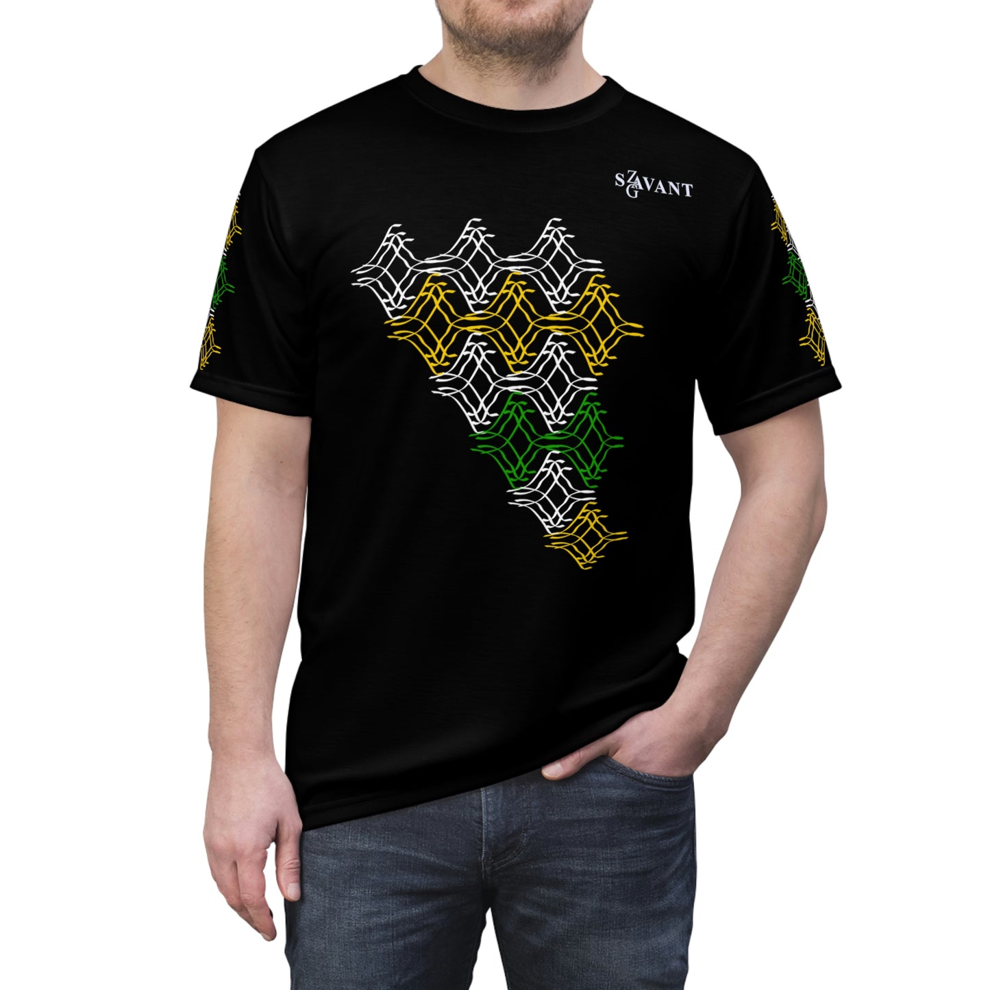 Men’s Cut & Sew Graphic T-shirt - Black with JA Colors