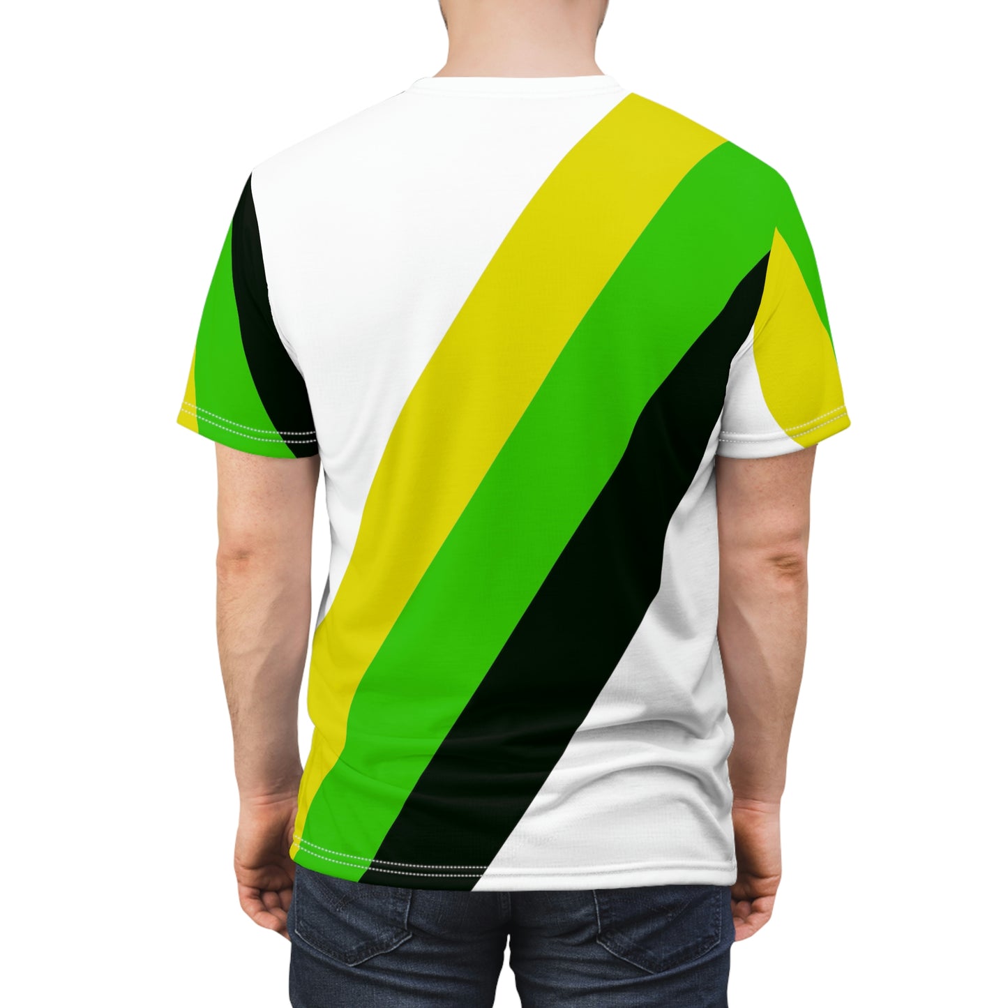 Jamaican Color Men’s Cut & Sew T-shirt - White