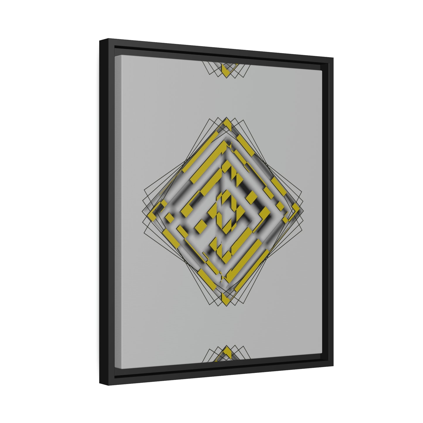 Abstract Art - Yellow | Matte Canvas | Black Frame