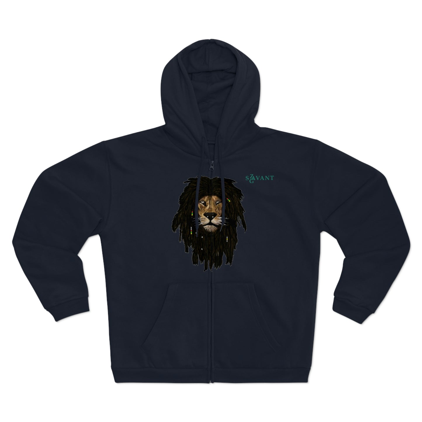 Unisex Hooded Zip Sweatshirt - Lion Head
