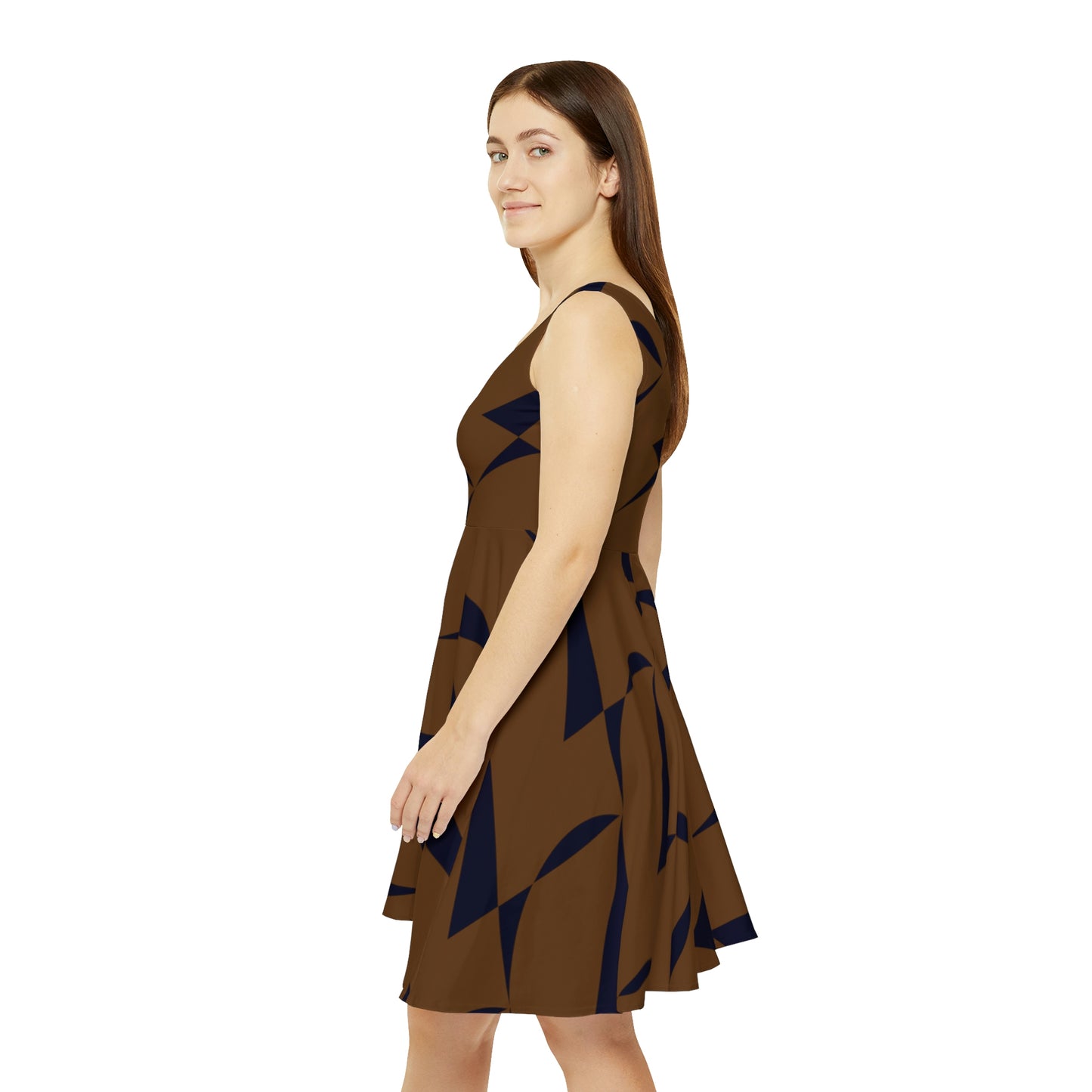 Brown And Black Skater Dress - Zag Savant