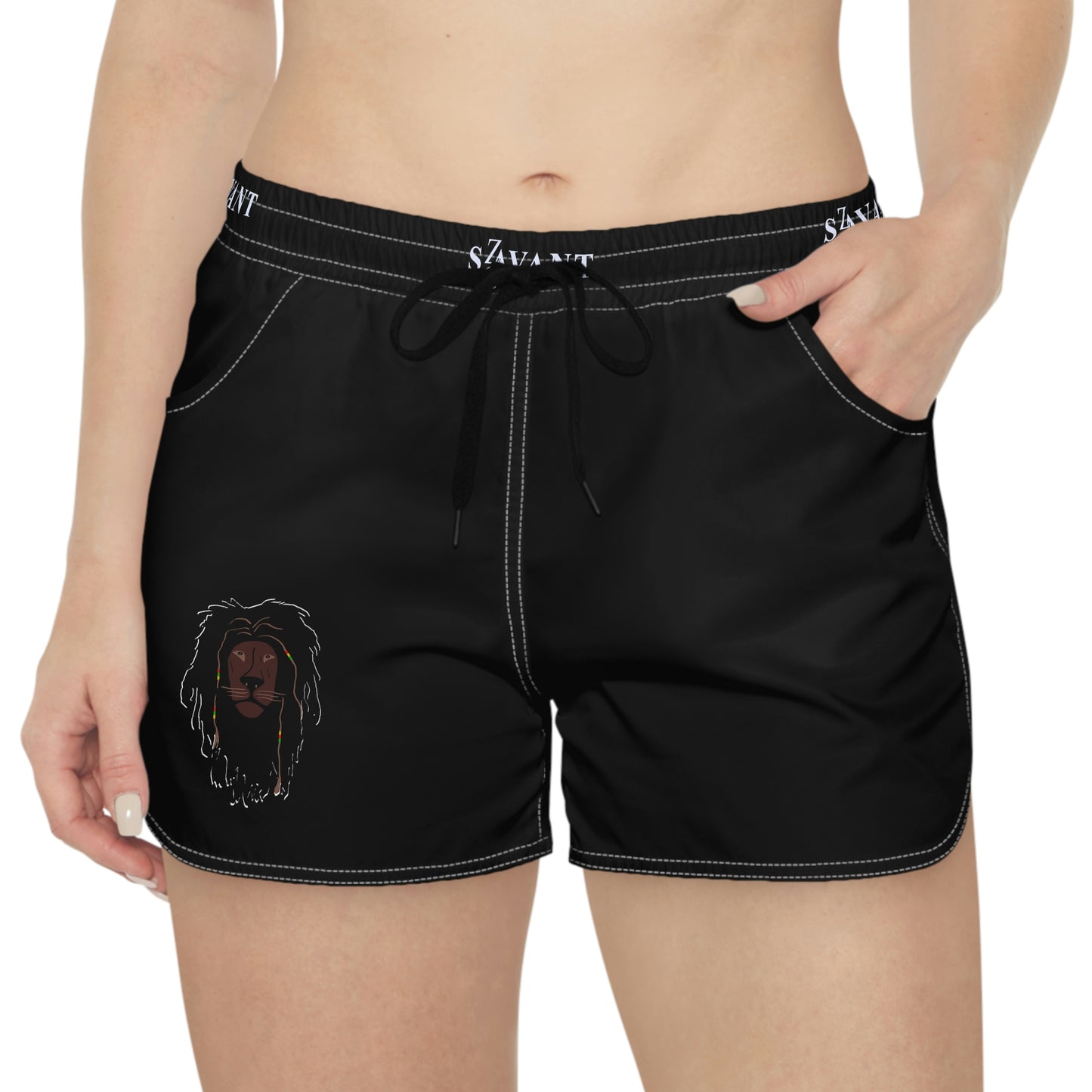 Women's casual drawstring shorts - Black