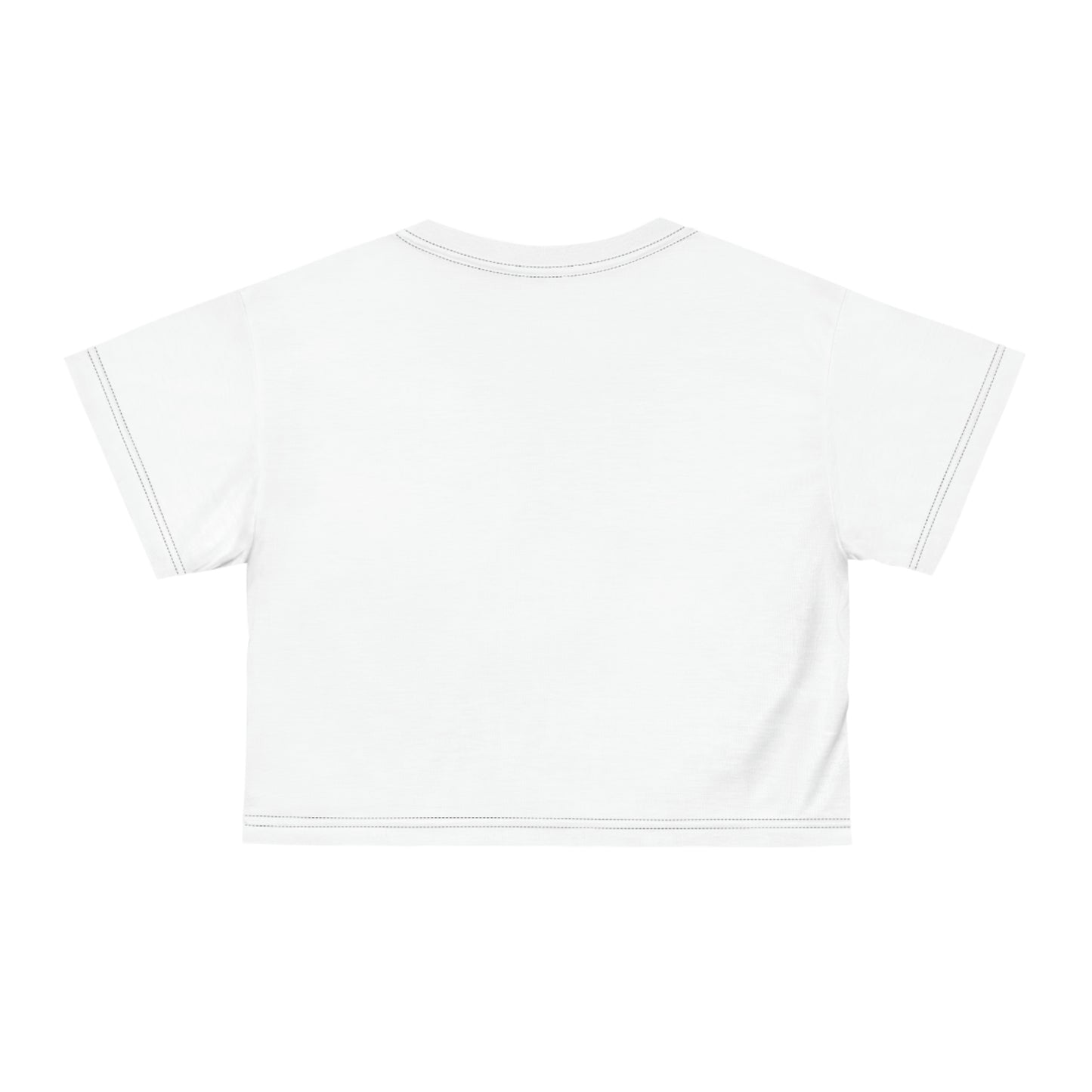 White Crop Top Tee - Abstract Pattern
