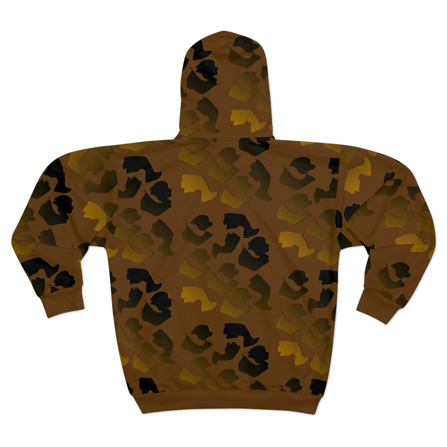 Brown Camouflage AOP Unisex Zip Hoodie
