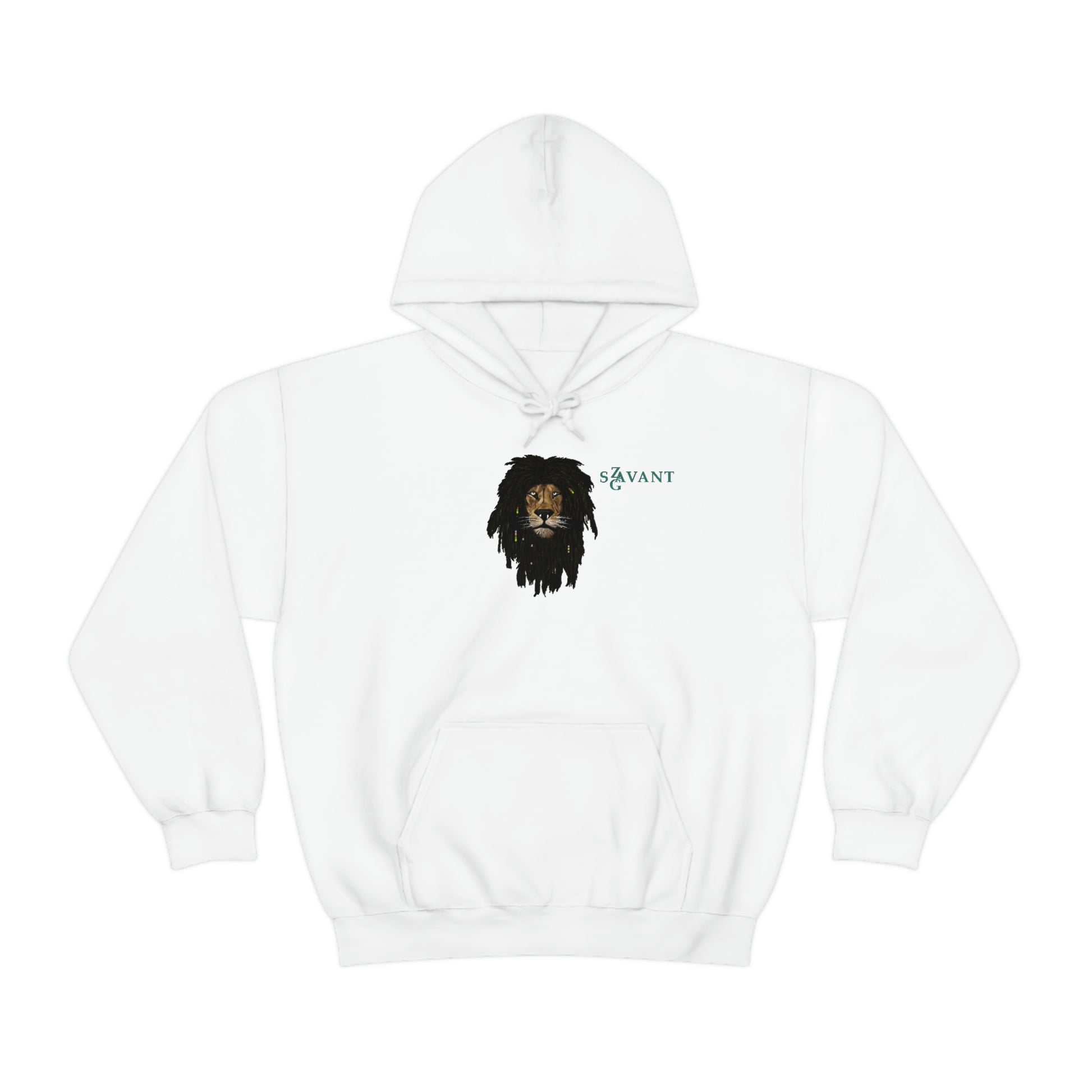 Lion Head Zag Savant Hooded Sweatshirt - White