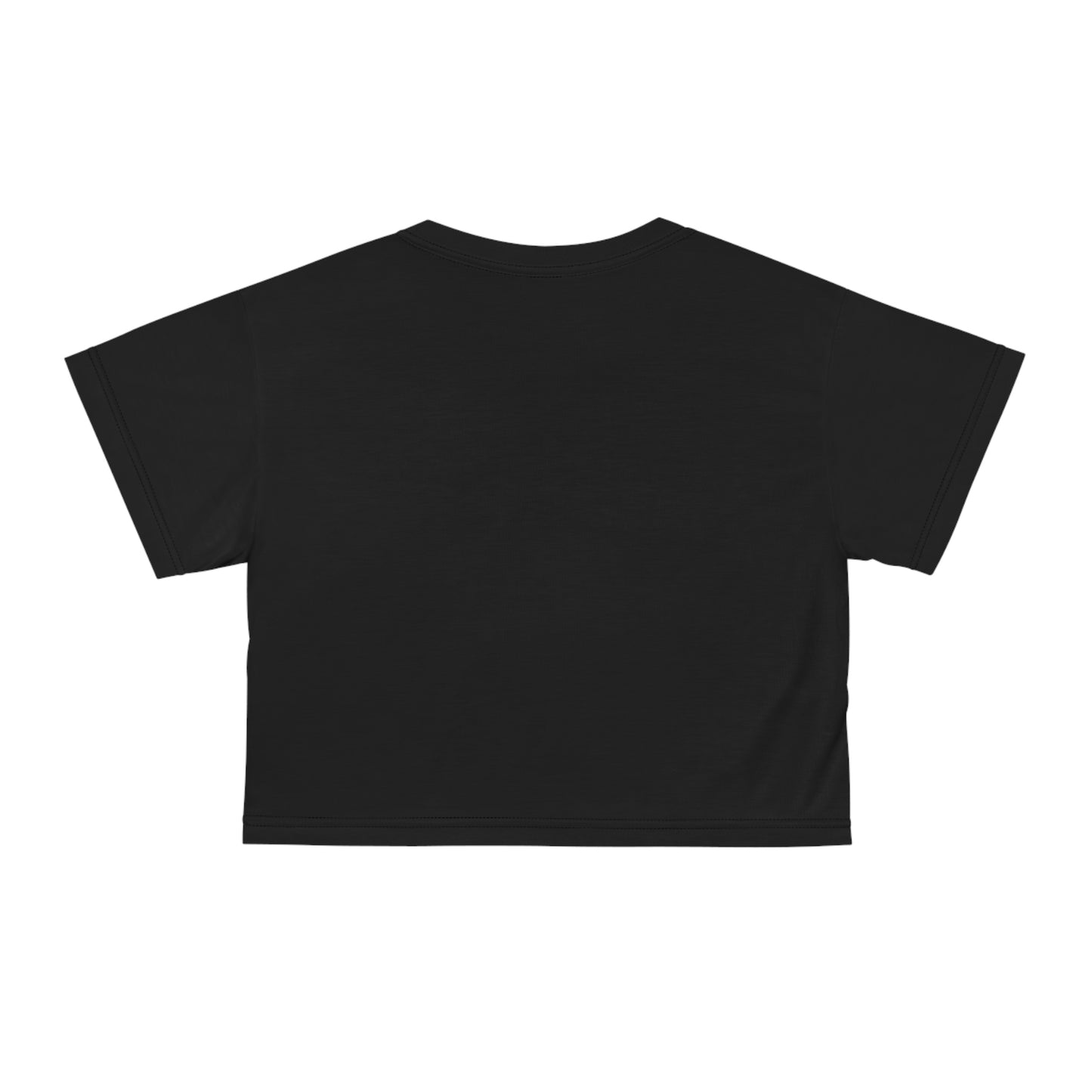 Black Crop Top Tee | Abstract Pattern by Zag Savant