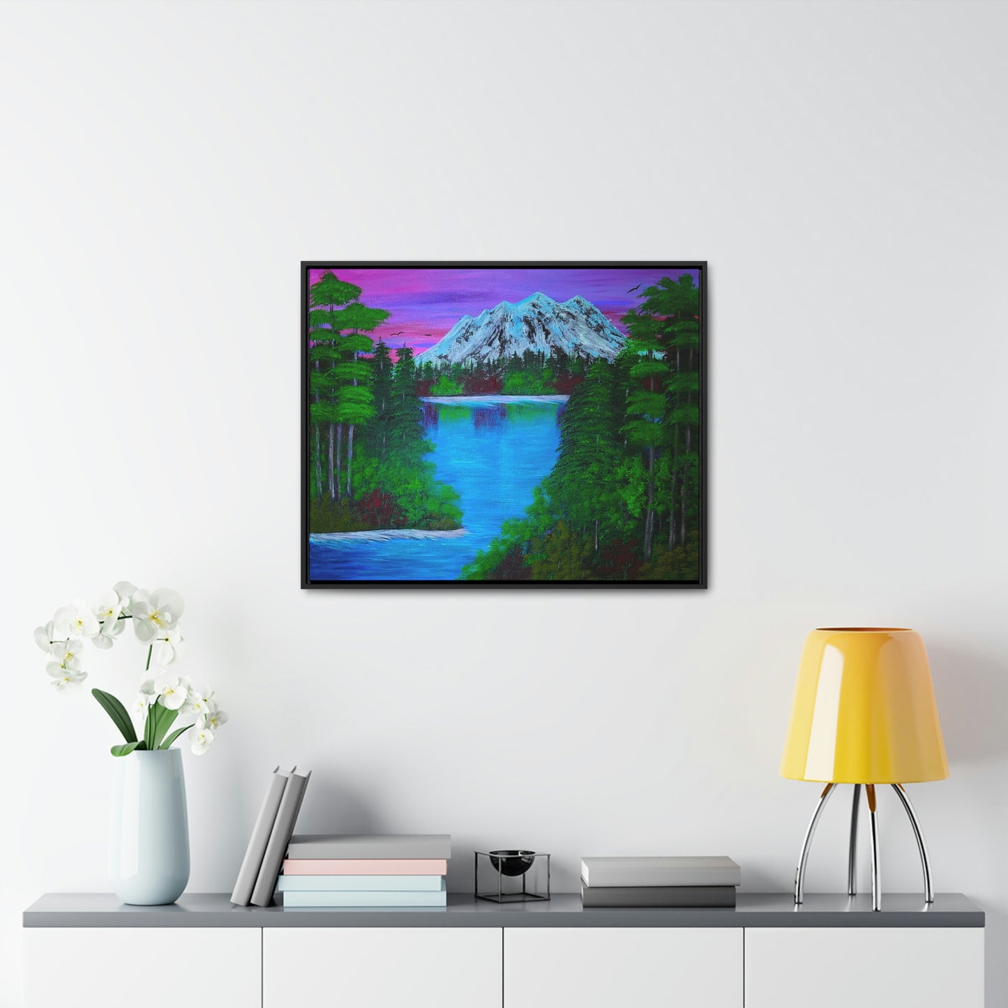 Lake by the Mountain Side - Art Print