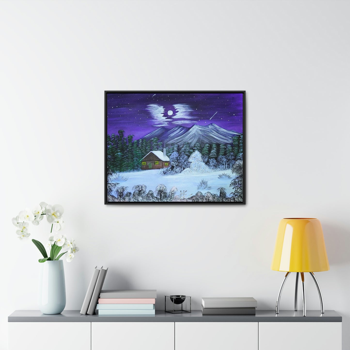 Snowy Cabin - Art Print