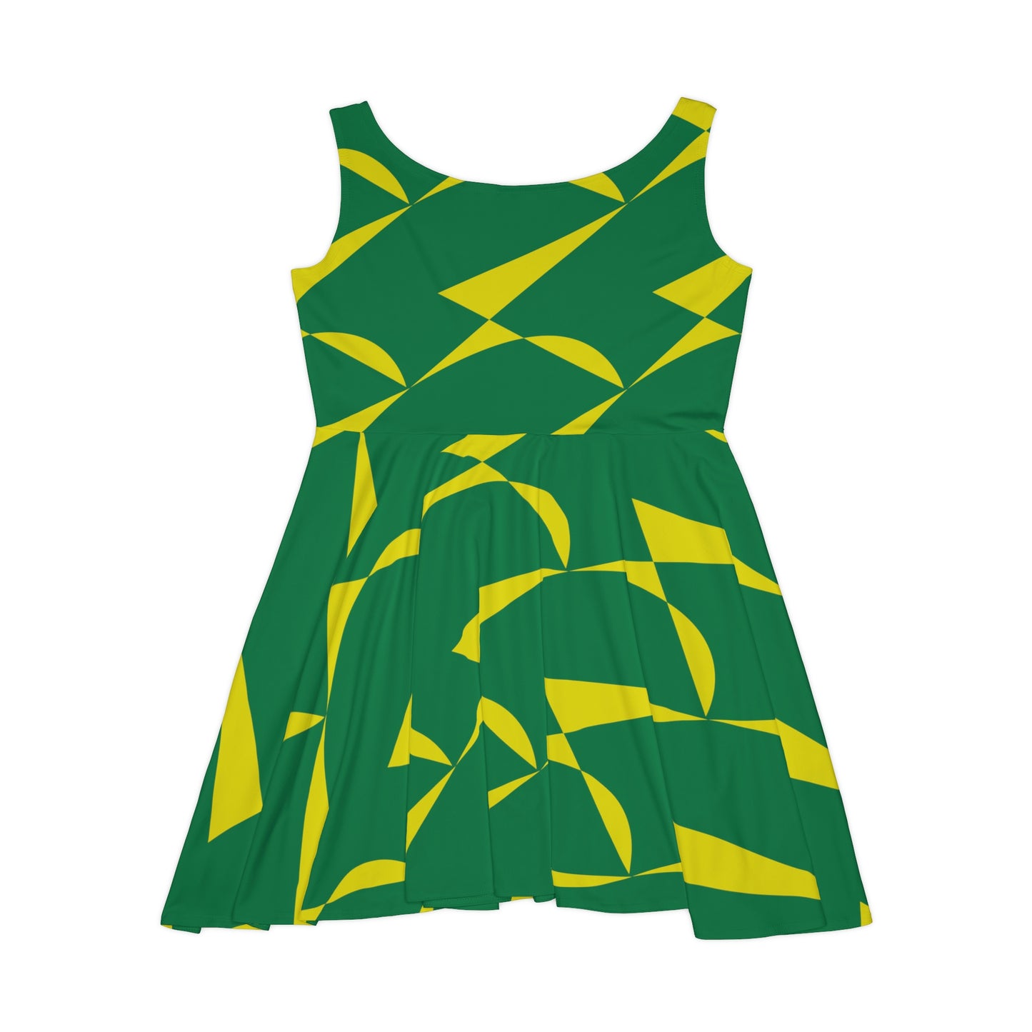 Green And Yellow Skater Dress - Zag Savant