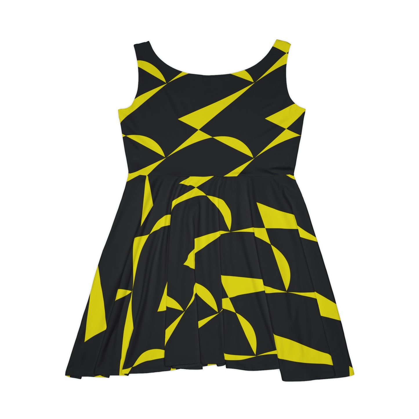 Black And Yellow Skater Dress - Zag Savant