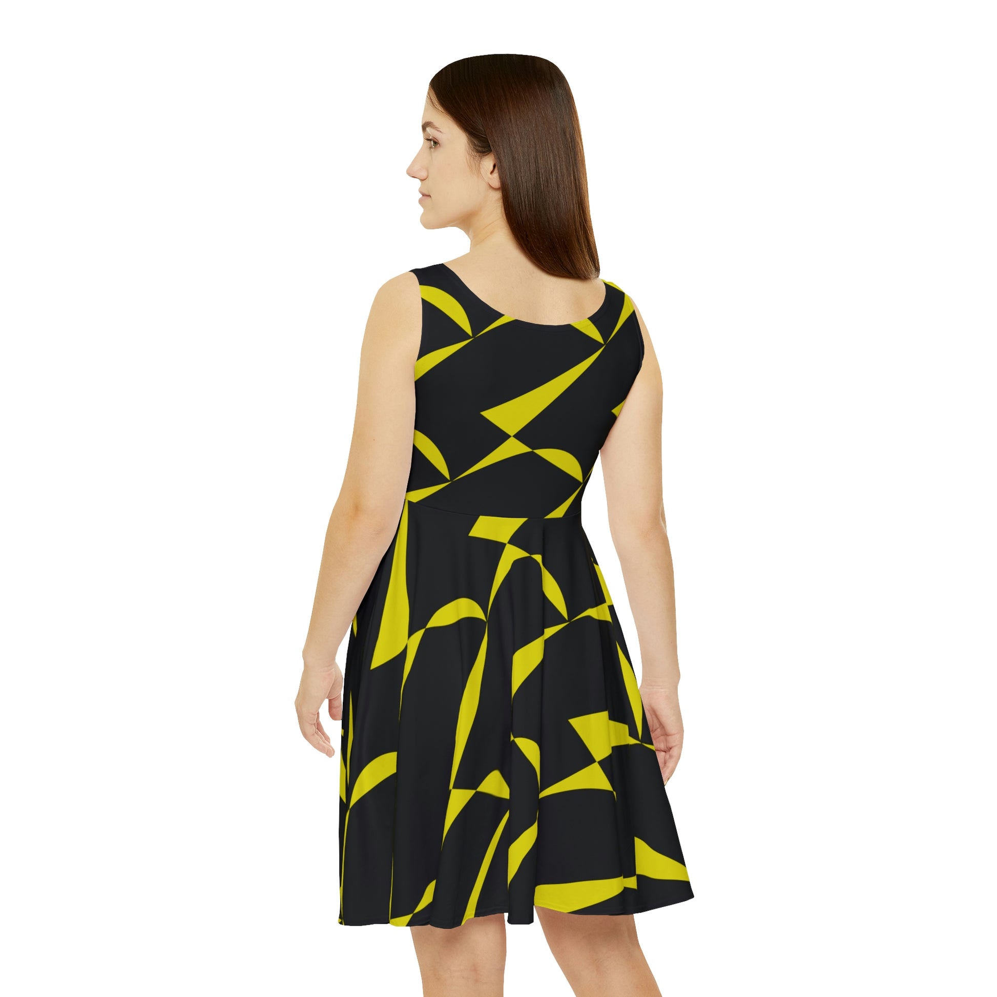 Black And Yellow Skater Dress Black And Yellow Skater Dress