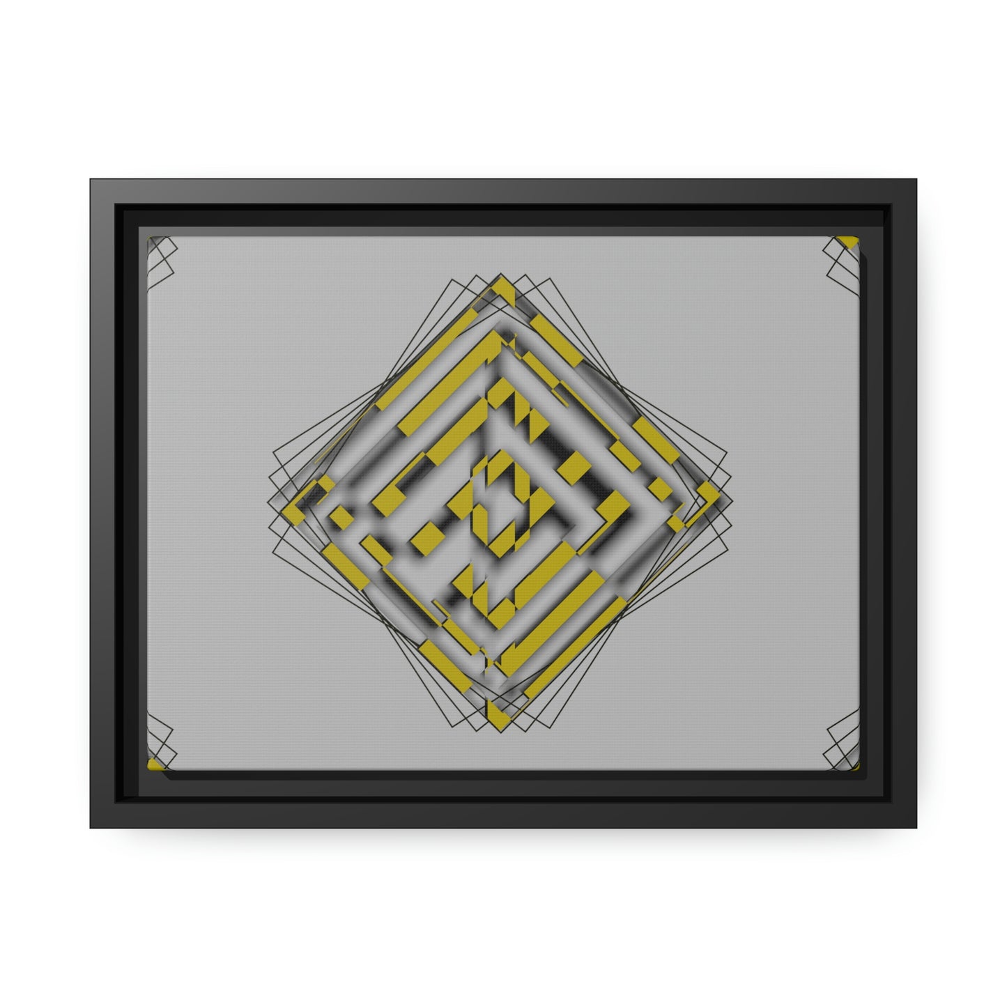 Abstract Art - Yellow | Matte Canvas | Black Frame