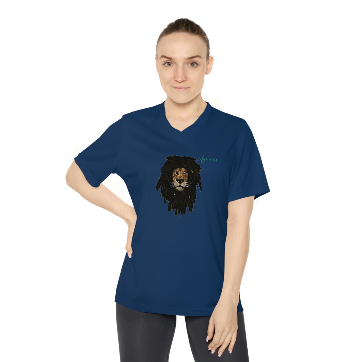 Lion Head - Women's Performance V-Neck T-Shirt