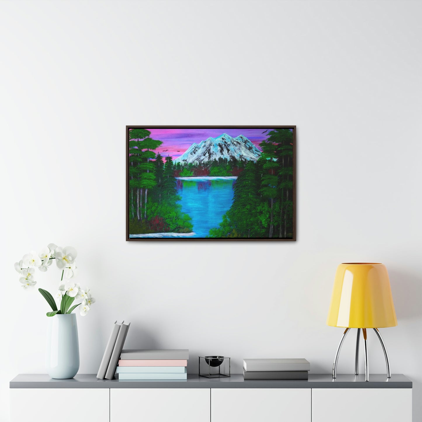 Lake by the Mountain Side - Art Print