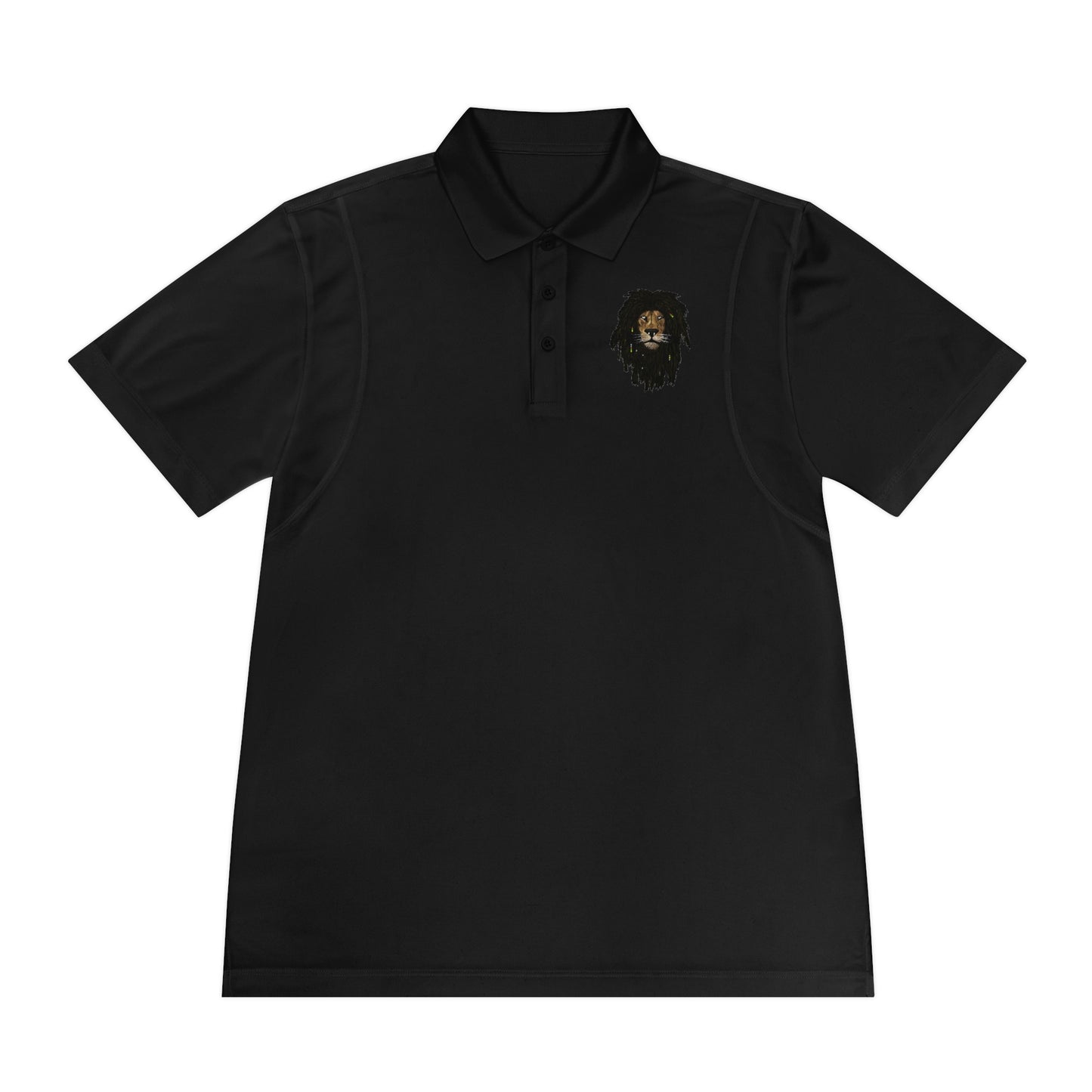 Lion Head Men's Sport Polo Shirt - Black