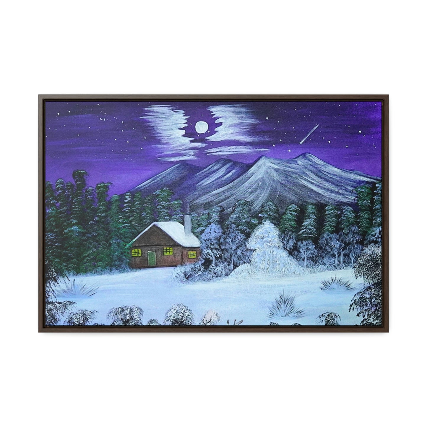 Snowy Cabin - Art Print