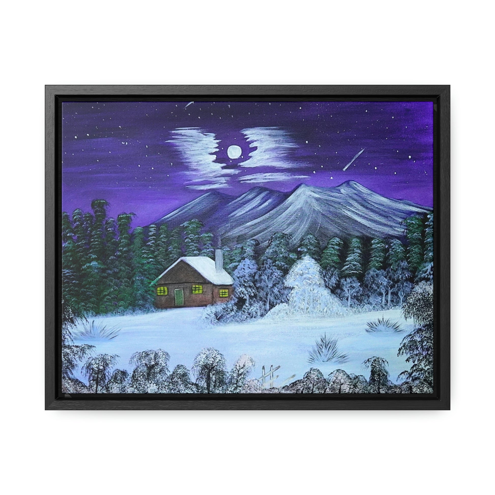 Snowy Cabin - Art Print